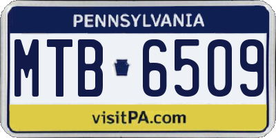 PA license plate MTB6509