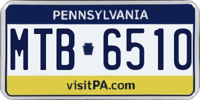 PA license plate MTB6510