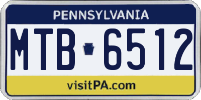 PA license plate MTB6512