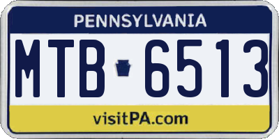 PA license plate MTB6513