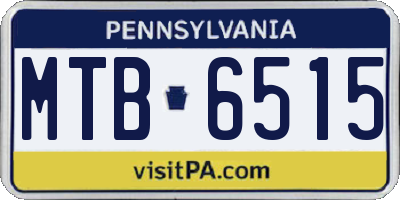 PA license plate MTB6515