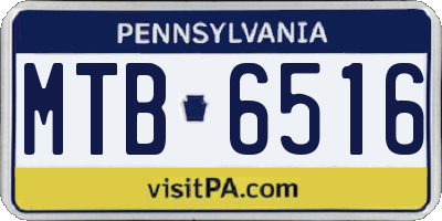 PA license plate MTB6516