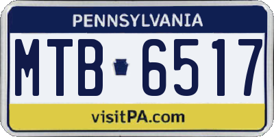 PA license plate MTB6517