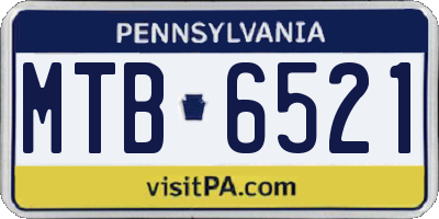 PA license plate MTB6521