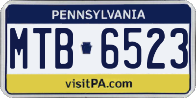 PA license plate MTB6523