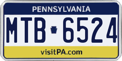 PA license plate MTB6524