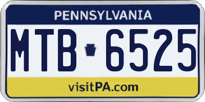 PA license plate MTB6525
