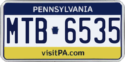 PA license plate MTB6535