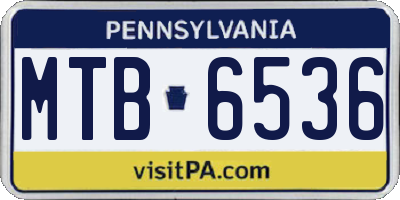 PA license plate MTB6536
