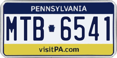 PA license plate MTB6541