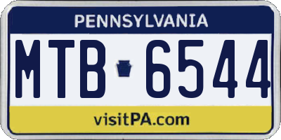 PA license plate MTB6544