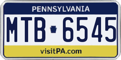 PA license plate MTB6545