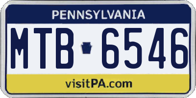 PA license plate MTB6546