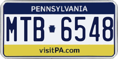 PA license plate MTB6548