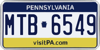 PA license plate MTB6549