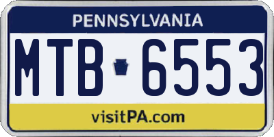 PA license plate MTB6553