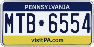 PA license plate MTB6554