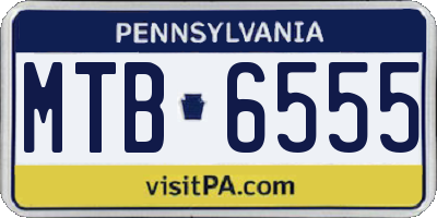 PA license plate MTB6555