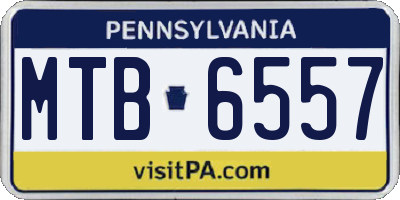 PA license plate MTB6557