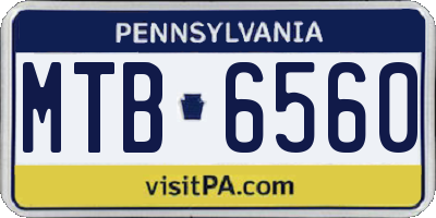 PA license plate MTB6560