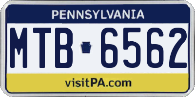 PA license plate MTB6562
