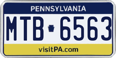 PA license plate MTB6563