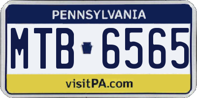PA license plate MTB6565