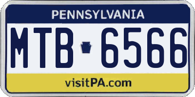 PA license plate MTB6566