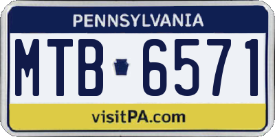 PA license plate MTB6571