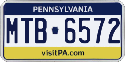 PA license plate MTB6572