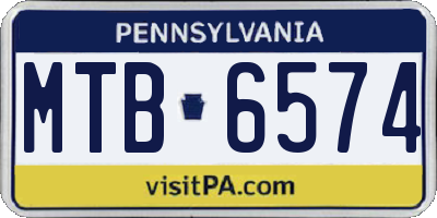 PA license plate MTB6574