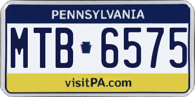 PA license plate MTB6575