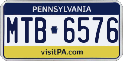 PA license plate MTB6576