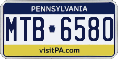 PA license plate MTB6580