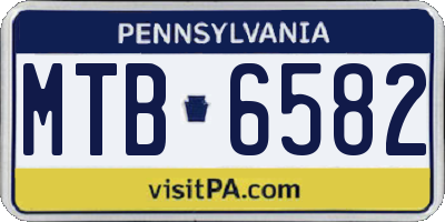 PA license plate MTB6582