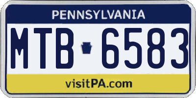 PA license plate MTB6583