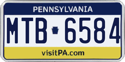 PA license plate MTB6584