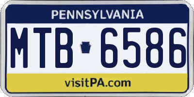 PA license plate MTB6586