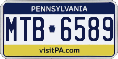 PA license plate MTB6589