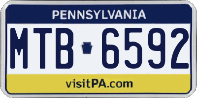 PA license plate MTB6592
