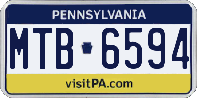 PA license plate MTB6594