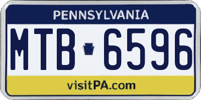 PA license plate MTB6596