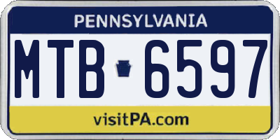 PA license plate MTB6597
