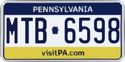 PA license plate MTB6598