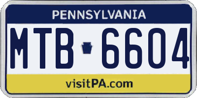 PA license plate MTB6604