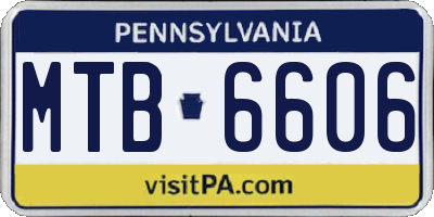 PA license plate MTB6606