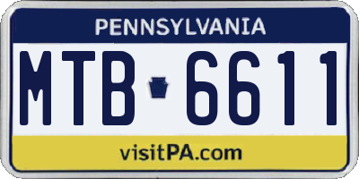 PA license plate MTB6611