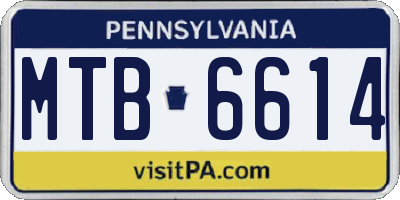 PA license plate MTB6614