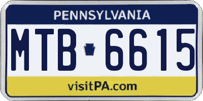 PA license plate MTB6615