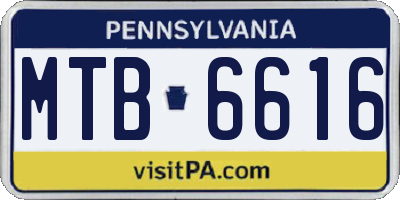PA license plate MTB6616